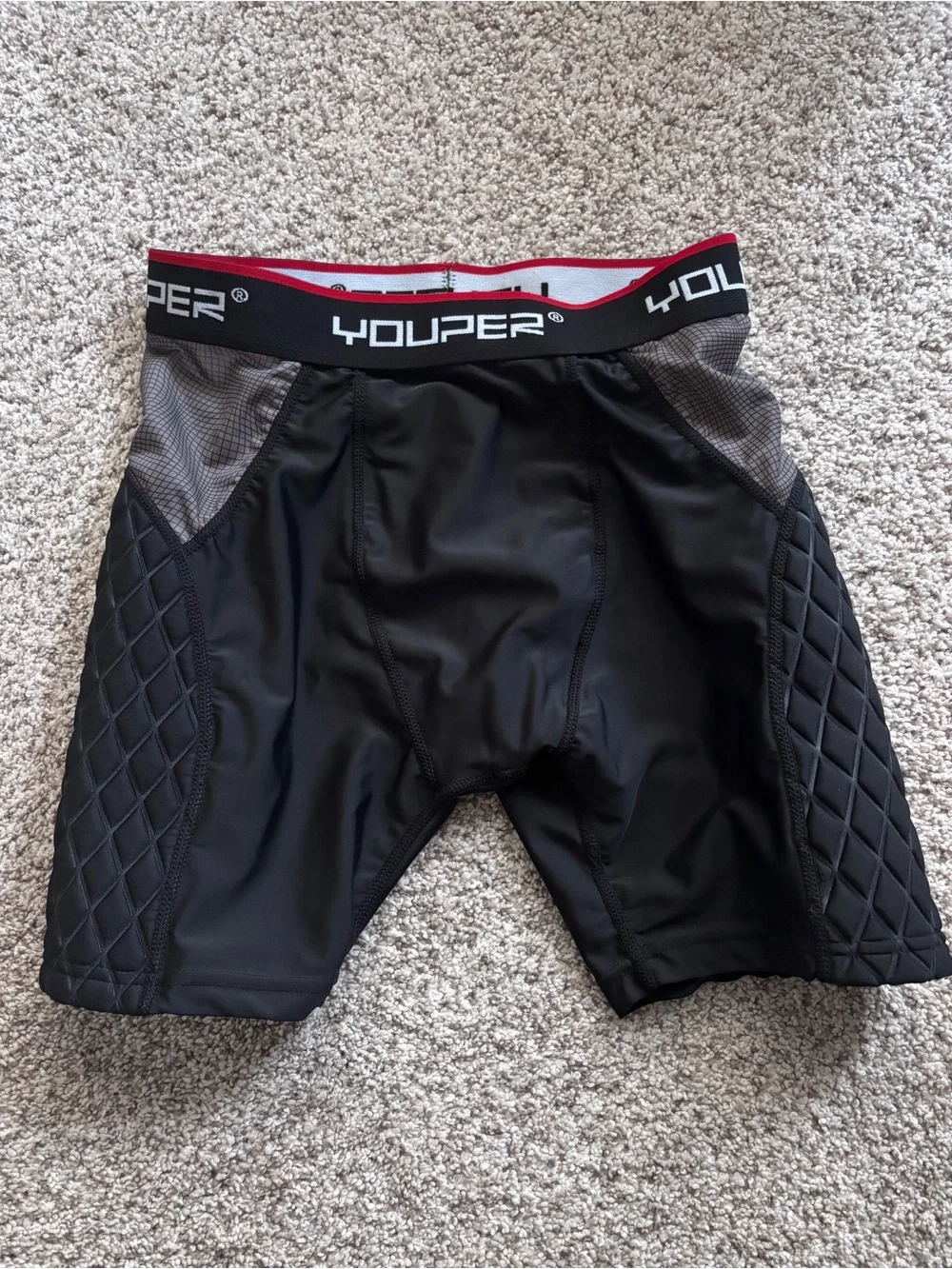 Youper Youth Elite Compression Padded Sliding Shorts w/Cup Pocket  Youth XL